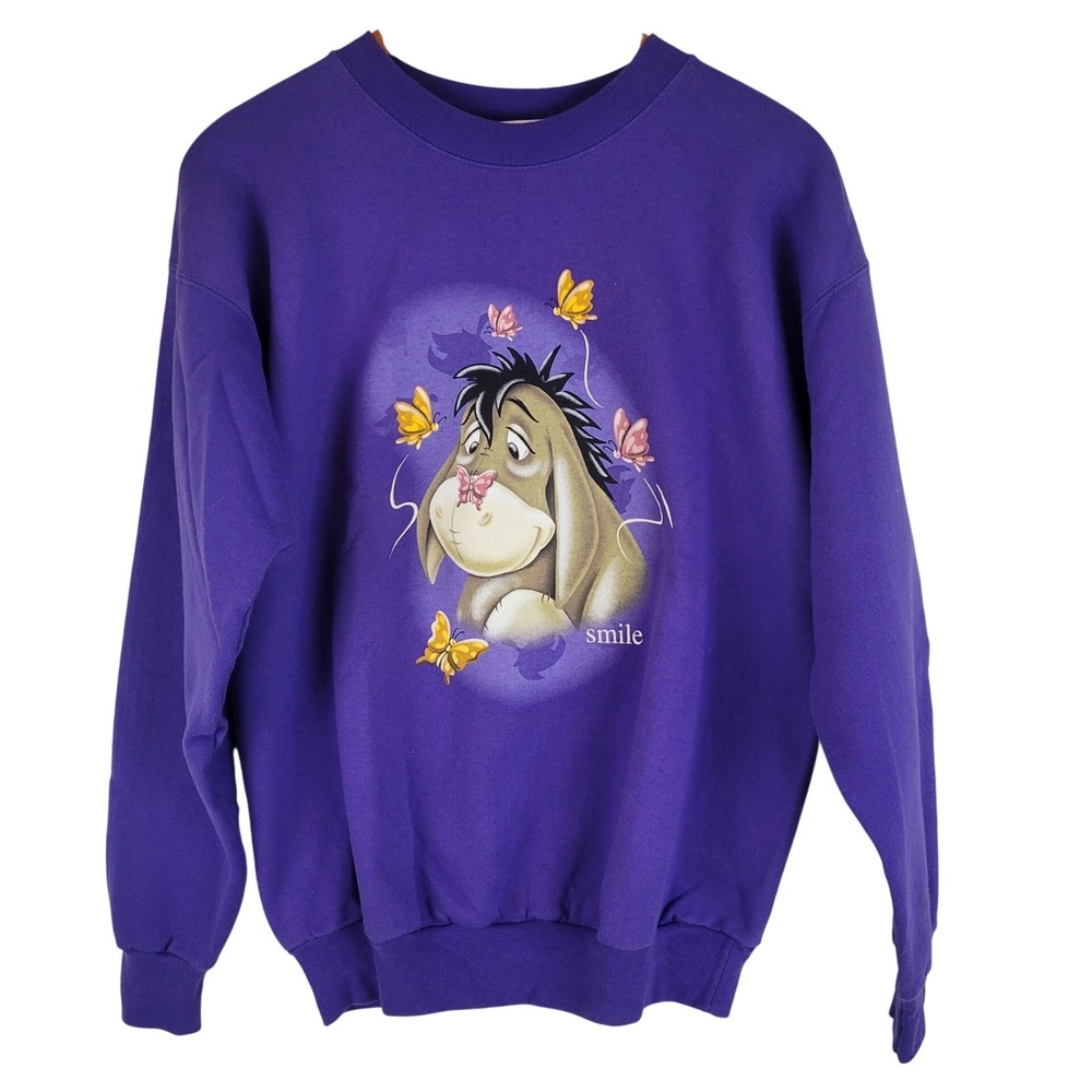 Vintage‎ Disney Eeyore Crewneck Sweatshirt Purple Size Medium Cotton Polyester